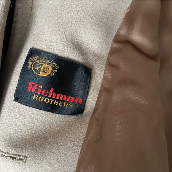Richman Brothers vintage Men's Classic Tan Pea Coat/Over Coat - Picture 12 of 13